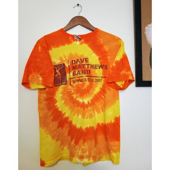 VTG Y2K Dave Matthews Band '07 Official Tour Tee Tie Dye Authentic Pigment SZ S - Picture 1 of 9